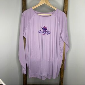 Reel Life Women's Lavender Dri Fit Long Sleeve Top XXL